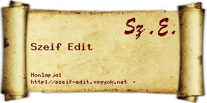Szeif Edit névjegykártya